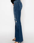Margaret Low Rise Distressed Flare Jeans | Dark Wash