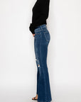 Margaret Low Rise Distressed Flare Jeans | Dark Wash