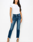 Artemis Vintage Plus-Size High-Rise Double-Waistband Straight Jeans – Dark Wash