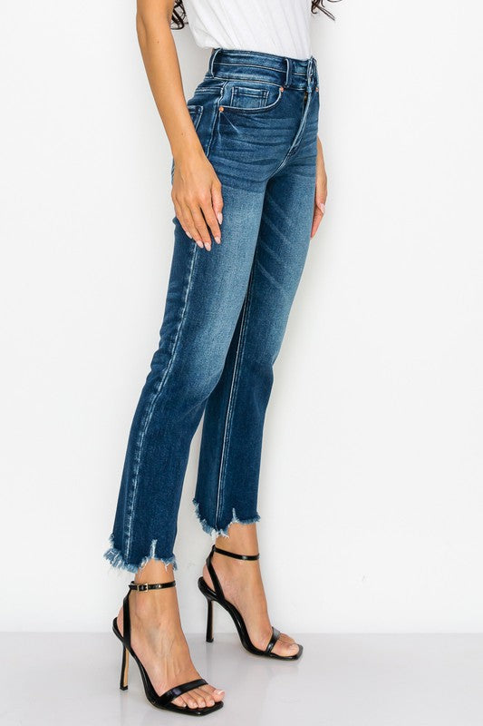 Artemis Vintage Plus-Size High-Rise Double-Waistband Straight Jeans – Dark Wash