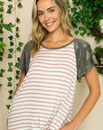 e Luna PLUS Striped Camo Twist Top