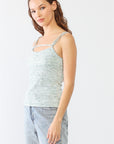 Le Lis Heathered Ribbed Adjustable Strap Cami