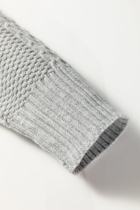 Sofia Ribbed Trim Loose Sweater