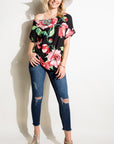 e Luna Floral One Shoulder Boxy Top