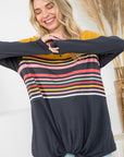 e Luna PLUS Stripe Mix Colorblock Top