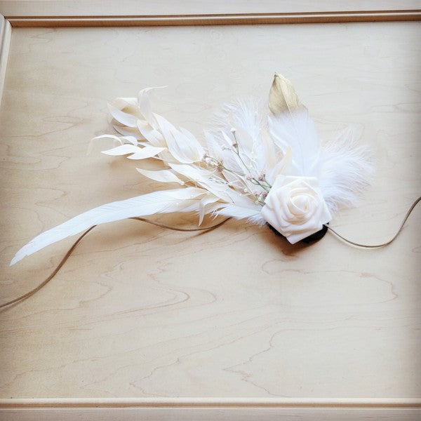 Boho Western Wedding Floral Feather Bridal Hat Bo