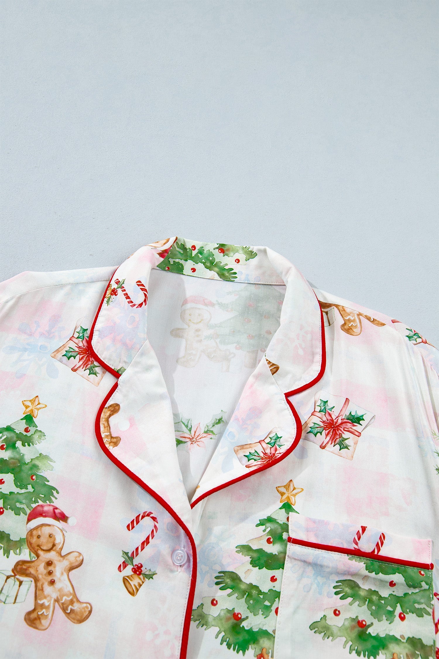Gingerbread Bow Christmas Pajama Set