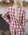 Plaid Shirt and Shorts Lounge Set