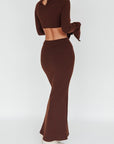 One and Only Collective Inc Long Sleeves with flared Cuffs Knit Maxi Dress