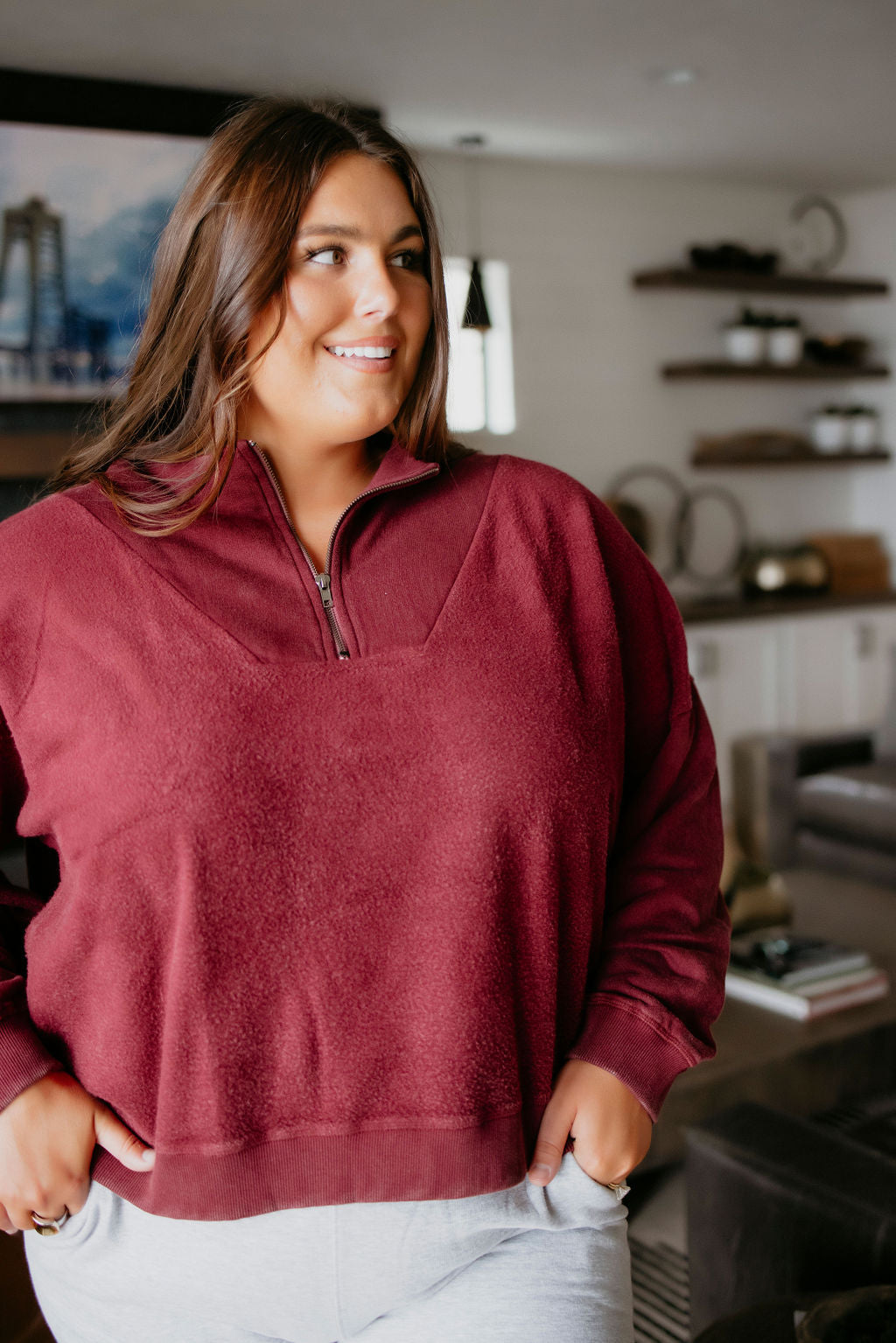 Vonn Half Zip Pullover by Lily and Lottie