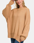 Zenana Side Sit Oversize Sweater