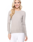 Crew Neck Long Sleeve Light Basic Casual Knit Top