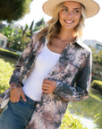 e Luna Plus Tie Dye Button Down Shirts