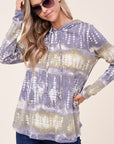 e Luna Terry Tie Dye Long Hoodie Top