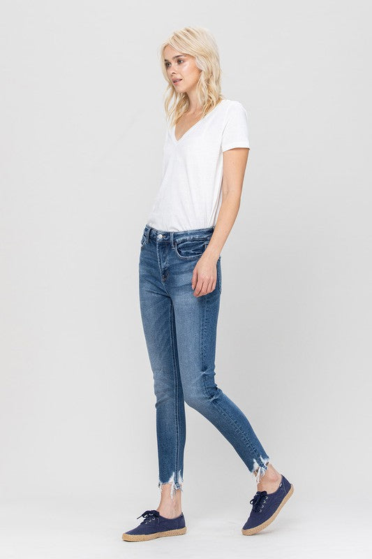 VERVET by Flying Monkey High Rise Ankle Skinny Hem Detail