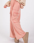 SAGE + FIG Knit Terry Mineral Wash Wide Leg Pants