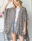 Jade By Jane Animal Print Hi-Lo Ruffle Kimono