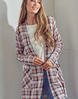 e Luna Plaid Long Cardigan