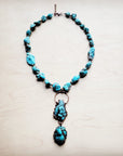 Blue Turquoise Necklace w/ Soldered Turquoise Pendant