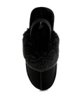 Kutchu Faux Fur Trim Platform Classic Slingback