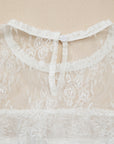 Sheer Floral Lace Ruffle Tiered Blouse & Cami