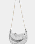 Fame PU Leather Basket Weave Half Moon Bag