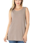 Zenana Sleeveless Top with Side Slit - My Pampered Life Seattle