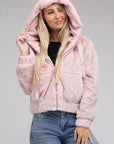 Fluffy Zip-Up Teddy Hoodie