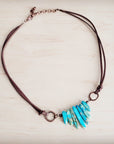 Regalite Slab Necklace with Leather Closure 252j
