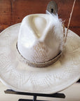 Hand-Painted Python Boho Western Cowgirl Hat & Band-Gold 987e