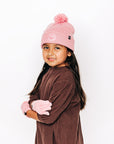 Pink Smiley Pom Pom Hat