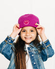 Boysenberry Smiley Beanie