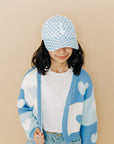 Blue Checker Baseball Hat