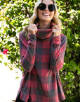 e Luna PLUS Plaid Turtleneck Top