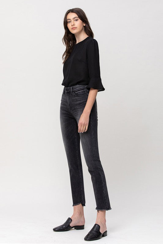 Flying Monkey Dark Wash Straight Cropped Jeans - Online Only