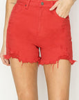 RISEN High Rise Distressed Denim Shorts