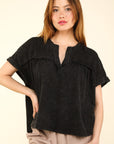 VERY J Nochted Short Sleeve Washed T-Shirt