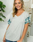 e Luna PLUS Plaid Striped Boxy Top