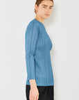 Marina West Swim Pleated Long Sleeve Boatneck Top