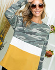 e Luna PLUS Color Block Camo Sweatshirt