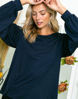 e Luna Solid Loose Fit Top