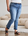 Judy Blue Full Size Release Hem Cropped Bootcut Jeans