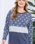 e Luna Polka Dot Colorblock Top