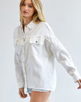 Davi & Dani Button Down Shirt with Pockets - Online Only