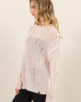 HYFVE Distressed Long Sleeve Knit Top