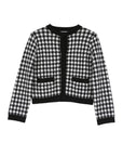 Lilou Black Check Knitted Jacket