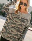 e Luna Camouflage Henley Top