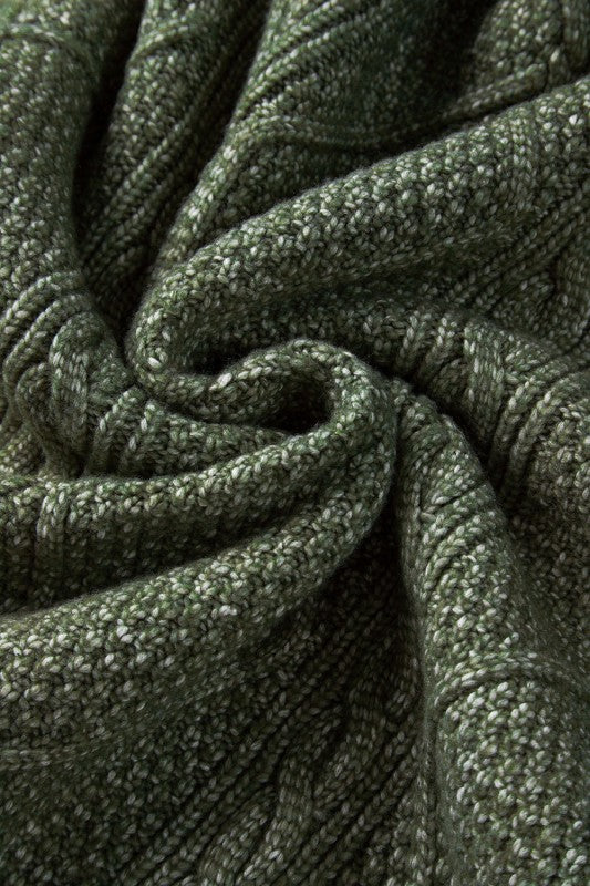 Cable Knit Drop Shoulder Sweater Dress