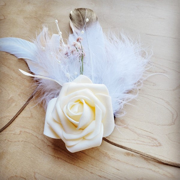 Boho Western Wedding Floral Feather Bridal Hat Bo