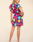 Haptics Floral Smocked Waist Romper with Side Pockets